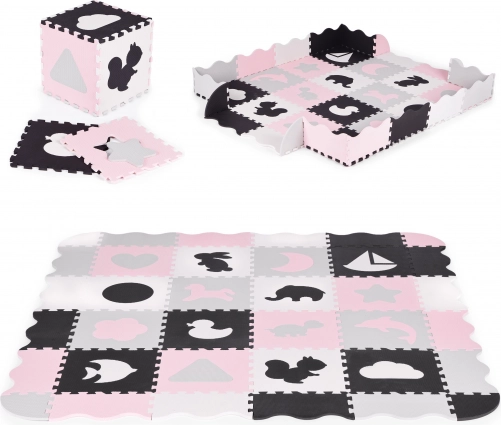 Saltea din spumă cu țarc tip puzzle piscină uscată 36 piese ECOTOYS