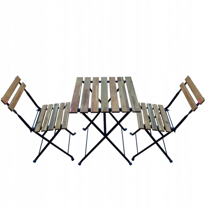 Set de mobilier de grădină din lemn de salcâm - masă și 2 scaune