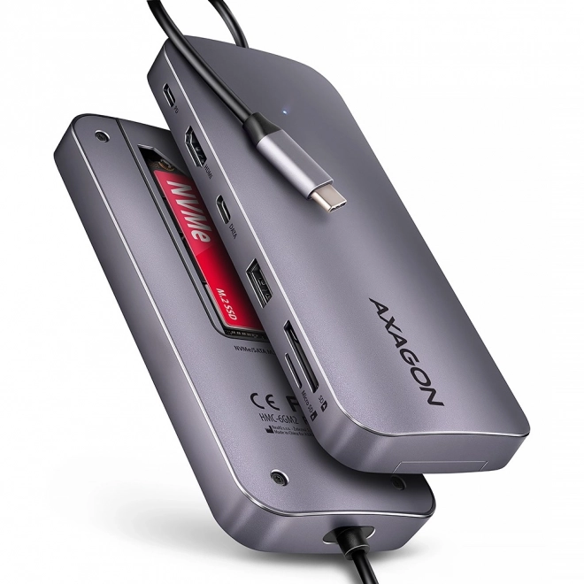Hub USB-C 6-in-1 AXAGON cu M.2 și HDMI