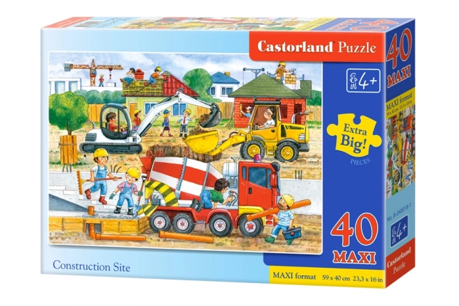 Puzzle maxi 40 piese șantier de construcții