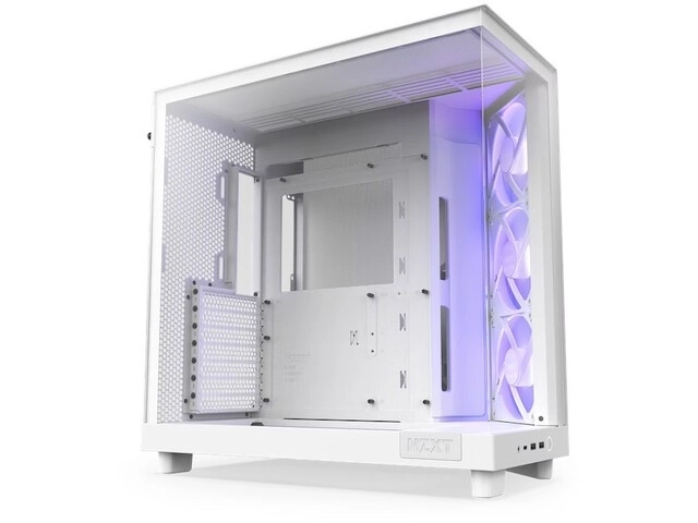Carcasă PC NZXT H6 Flow RGB cu fereastră albă