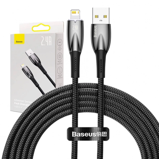 Cablu USB la Lightning Baseus Glimmer 2,4 A 2m negru