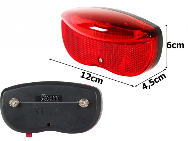 Lumină spate LED pentru bicicletă cu 2 baterii AA
