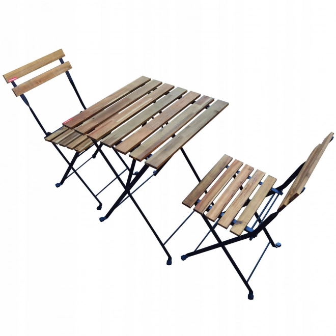 Set de mobilier de grădină din lemn de salcâm - masă și 2 scaune