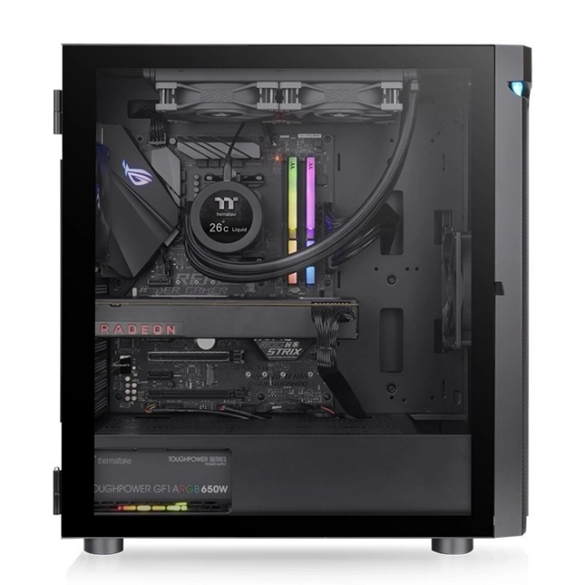 Carcasă de computer elegantă Thermaltake cu sticlă securizată și iluminare ARGB