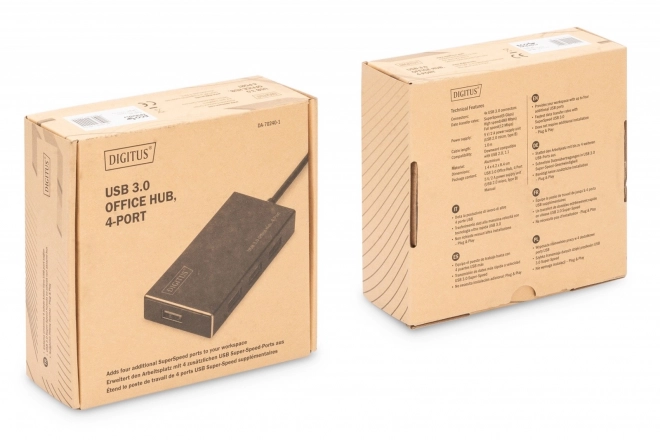 Hub USB 3.0 cu 4 porturi, aluminiu