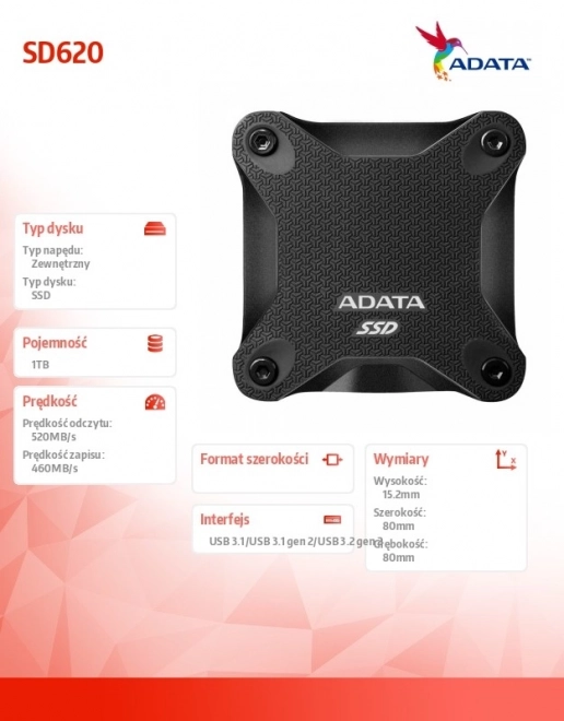 SSD extern ADATA SD620 1TB