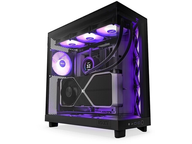 Carcasă compactă NZXT cu iluminare RGB și panou de sticlă neagră
