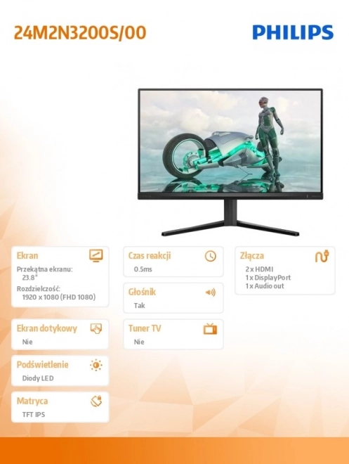 Monitor Philips 23.8" IPS 180Hz cu HDMI şi DP