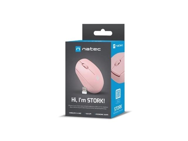 Mousse wireless Natec Stork roz
