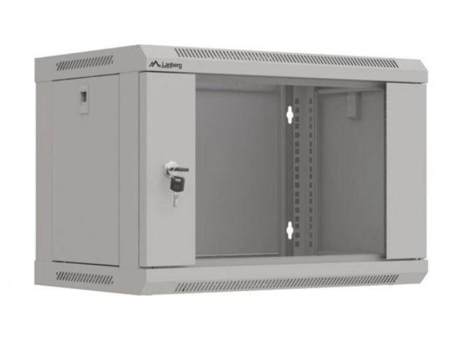 Dulap rack de instalare Lanberg 6U 540x350 gri cu uși de sticlă