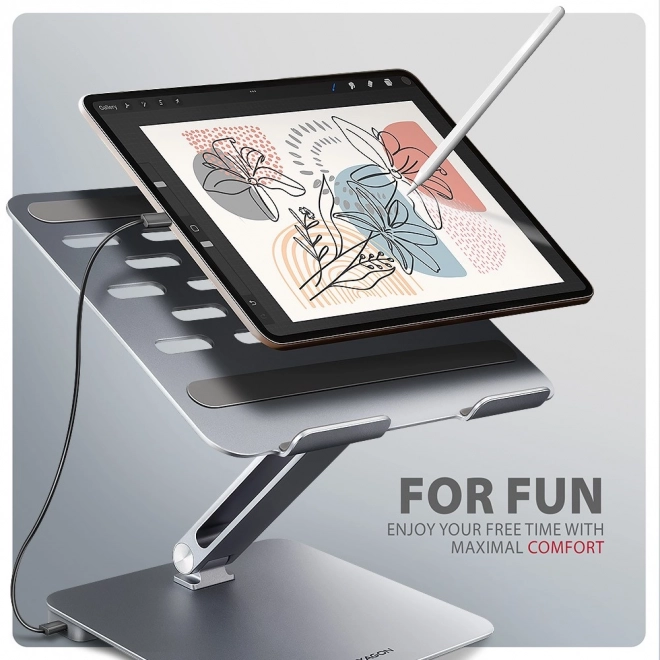 Hub multifuncțional cu suport Axagon 7in1 pentru laptopuri de 10"-16"