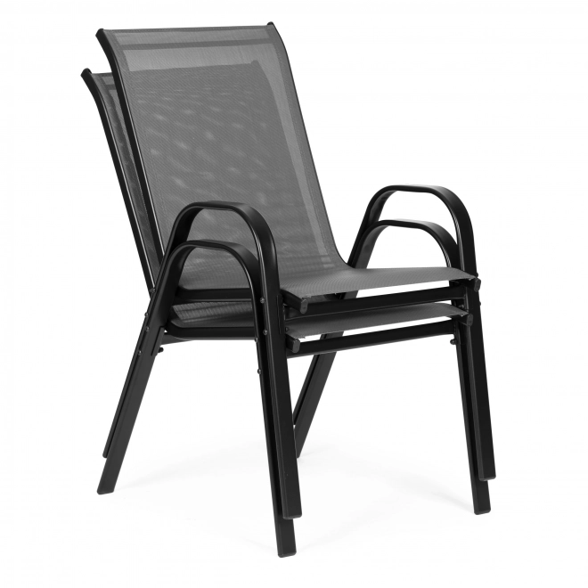 Set de scaune de grădină pentru terasă, balcon, culoare gri