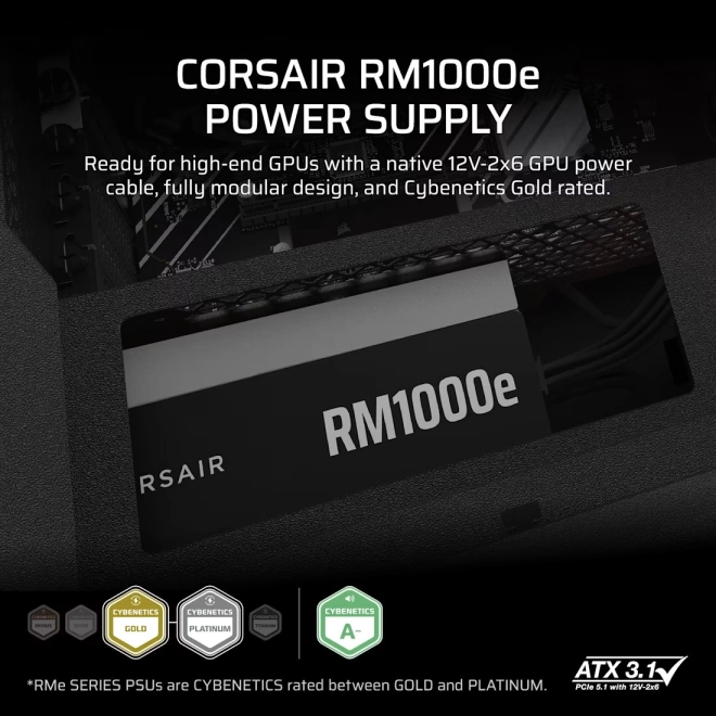 Zasilator modular Corsair seria RME 1000W Gold