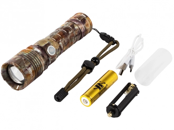 Lanternă tactică Bailong led cree xhp160 zoom usb