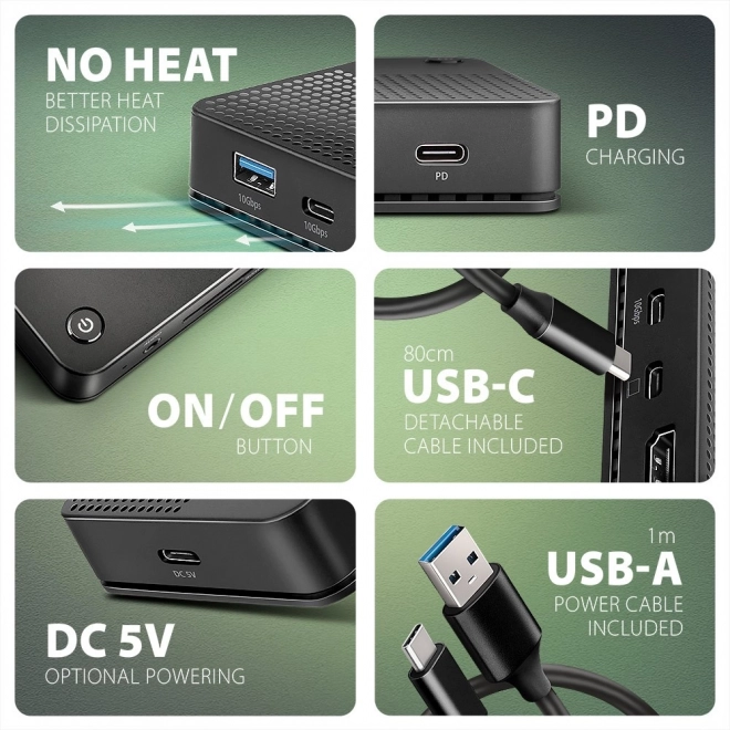Hub USB multiplu 12în1 Axagon cu USB 4.0