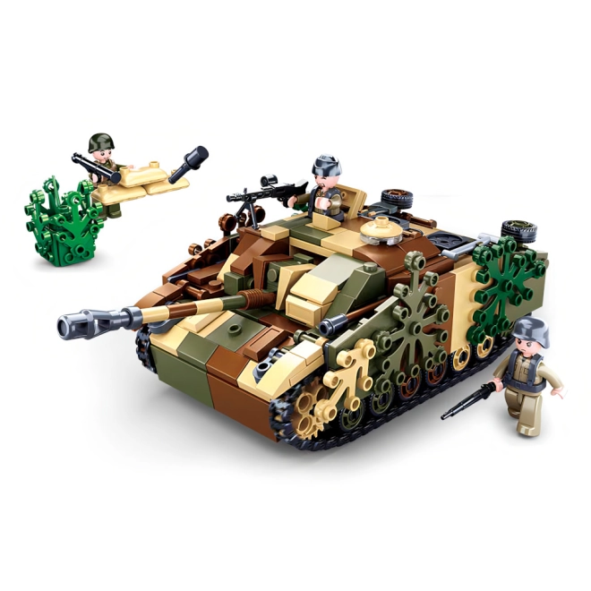 Tanc camuflat realist cu elemente mobile