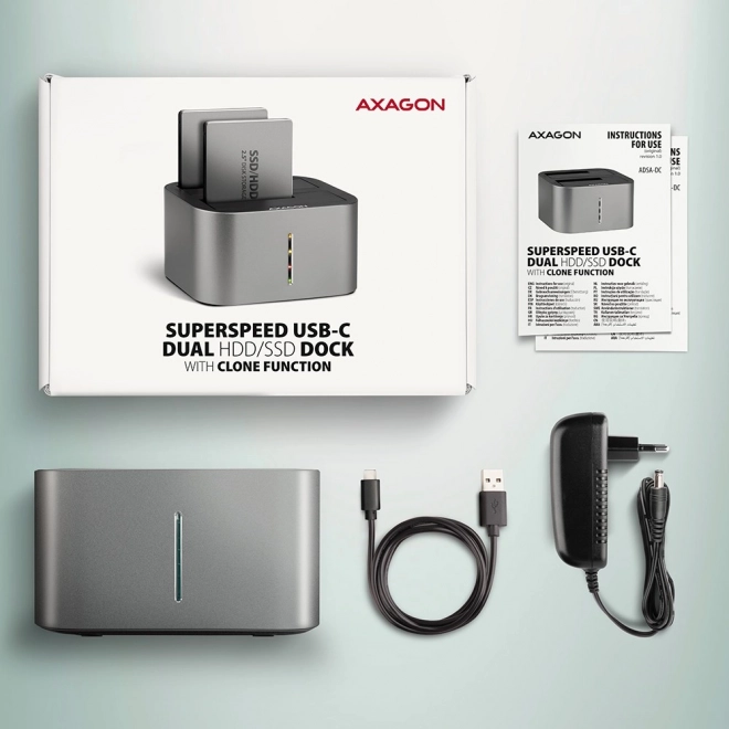 Stație de andocare USB-C Axagon pentru HDD SSD