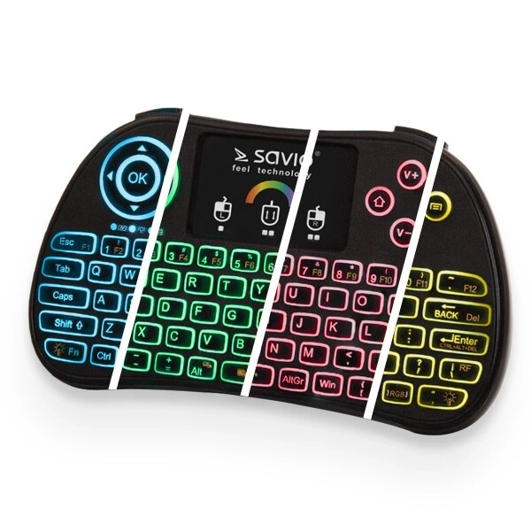 Tastatură wireless RGB TV Box Savio