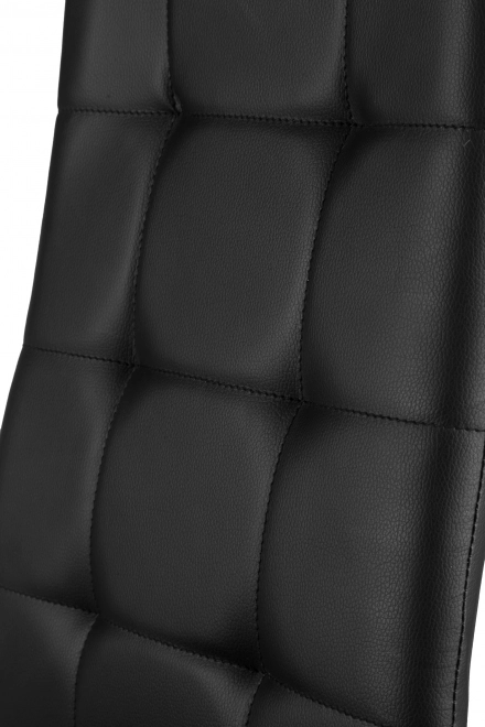 Set de 4 scaune negre pentru sufragerie și living cu tapițerie matlasată și picioare cromate
