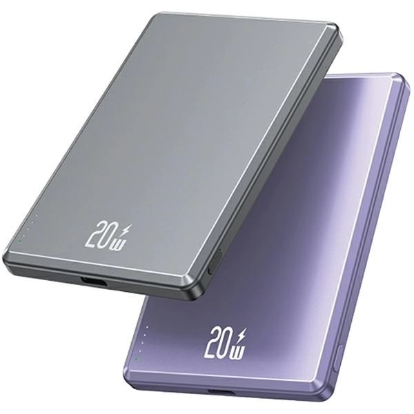 Powerbank inductiv 5000mAh MagSafe încărcare rapidă PD 20W Gri