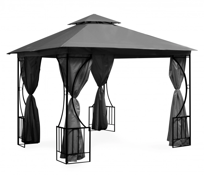 Cort de pavilon de grădină 2în1 cu pereți și plasă anti-insecte 3x3