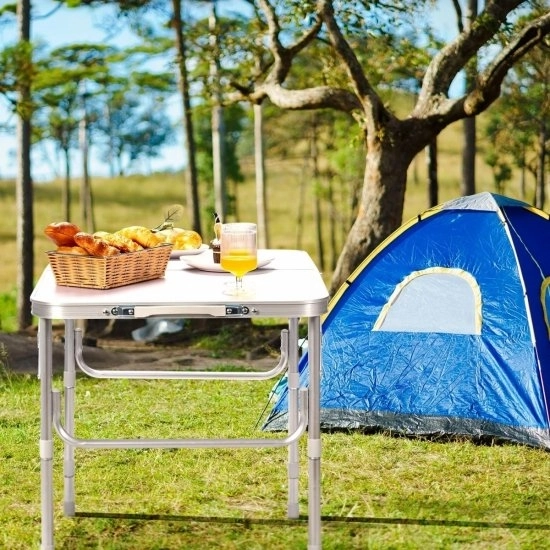 Masă turistică masă pliabilă camping alb blat 120 x 60 cm