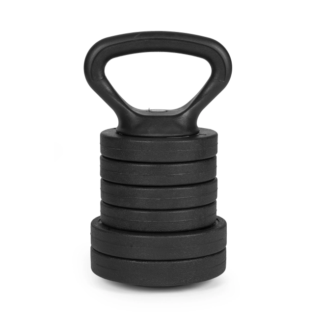 Haltere reglabilă 2x20 kg cu ax și kettlebell