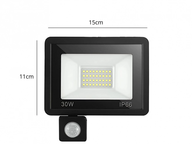 Reflector LED Exterior 30W cu Senzor de Mișcare și Amurg IP66