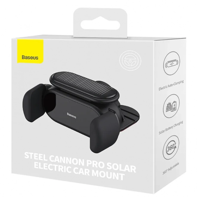 Suport auto electric solar Baseus Steel Cannon Pro negru