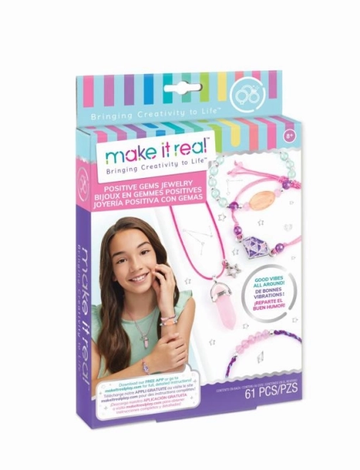 MAKE IT REAL set pentru confecționarea bijuteriilor Positive Gems – colier și 3 brățări