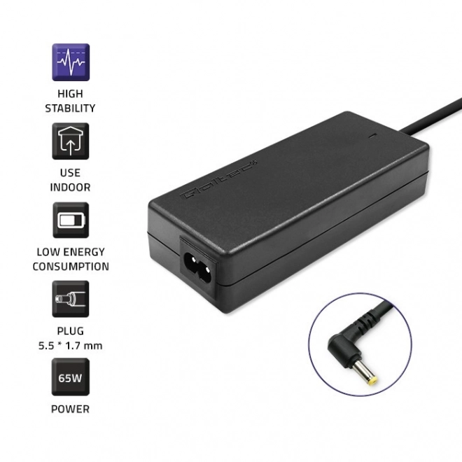 Încărcător pentru laptop Acer 65W cu cablu de alimentare