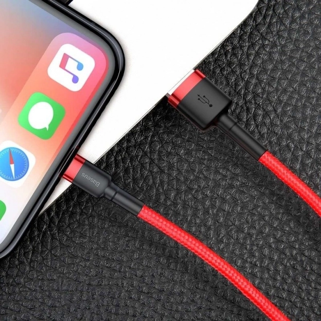 Cablu USB Lightning Baseus Cafule, 3m, 2A, roșu