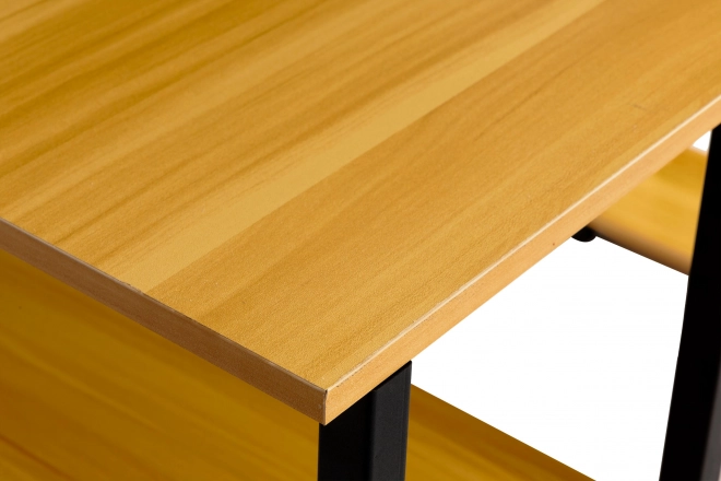 Birou modern stil loft cu rafturi din stejar deschis