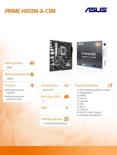 Placă de bază ASUS PRIME H810M-A-CSM