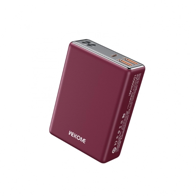 Baterie externă 10000 mAh încărcare rapidă USB-C PD 20W și 2x USB-A QC3.0 22.5W roșu