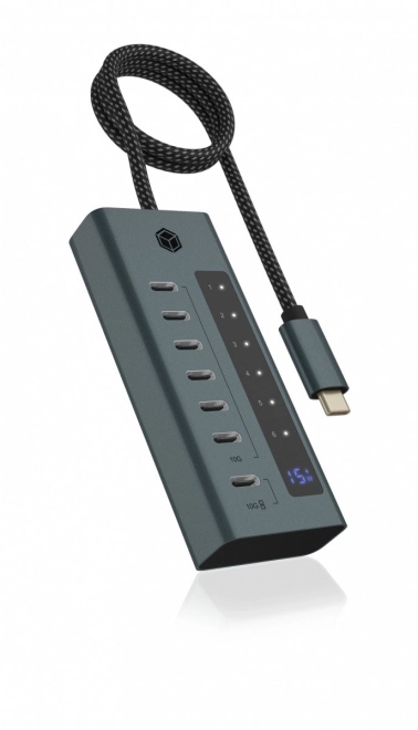 Hub cu 7 porturi USB 3.2 Type-C cu afișaj