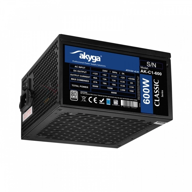 Zasilator ATX de înaltă performanță 600W Akyga
