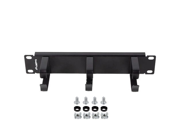 Organizator cabluri 10 inch cu 3 suporturi metalice tip B negru