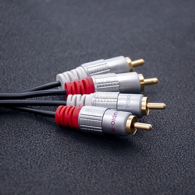 Cablu audio de interconectare 2×RCA tată – 2×RCA tată 3 m negru QOLTEC