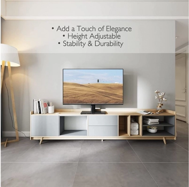 Suport TV universal din sticlă neagră pentru televizor 32-65 inch