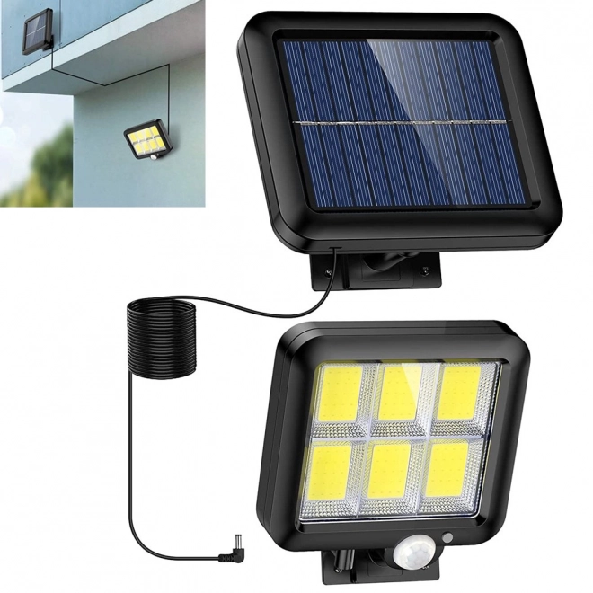 Lampa solară cu panou solar și senzor de mișcare și amurg 120 LED