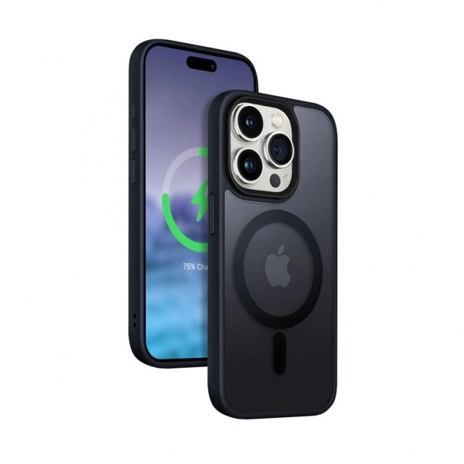 Carcasa hibridă Frost Cover cu MagSafe pentru iPhone 15 Pro Max albastru închis