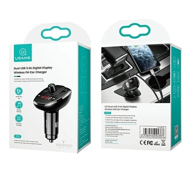 Set hands-free cu transmitter FM MP3 Bluetooth Usams
