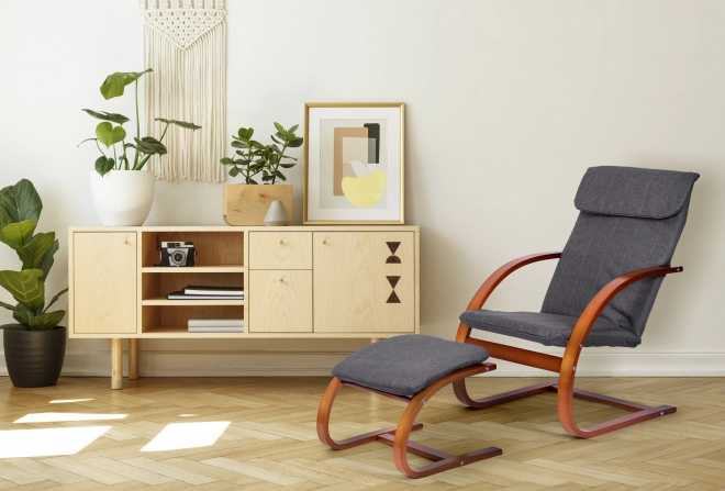 Scaun balansoar finlandez cu suport de picioare ModernHome