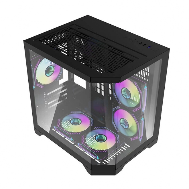 Carcasă PC cu 5 ventilatoare aRGB Darkflash FT350 (negru)