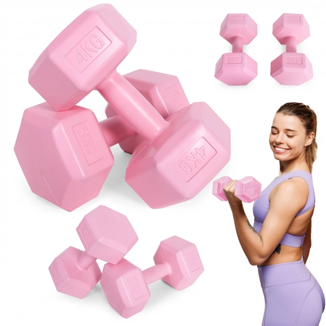 Set roz de gantere de la ModernHome 2x4 kg
