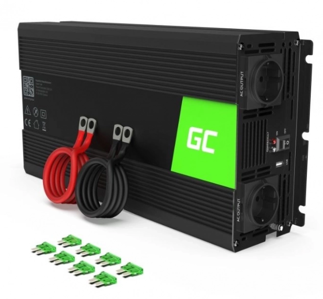 Inversor auto Green Cell 12V la 230V 1500W Curbă sinusoidală pură
