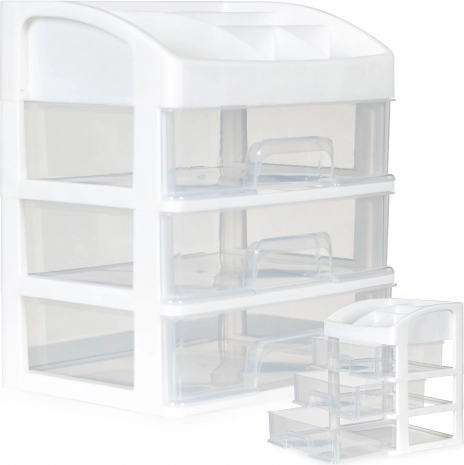 Trei sertare transparente