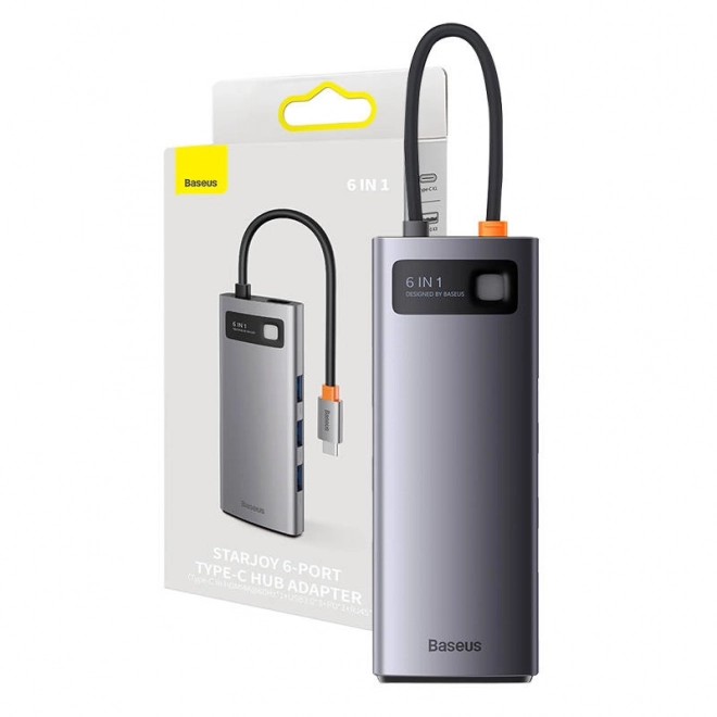 Hub USB-C 6-in-1 pentru laptop Baseus StarJoy